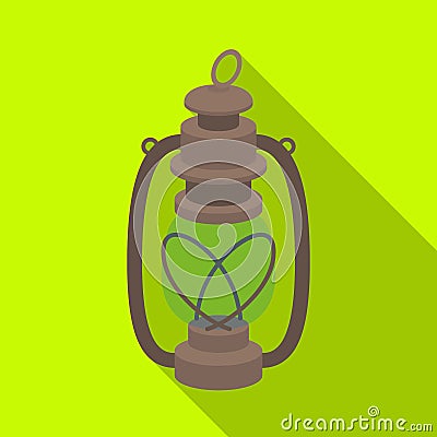 Portable kerosene lamp.African safari single icon in flat style vector symbol stock illustration web. Vector Illustration