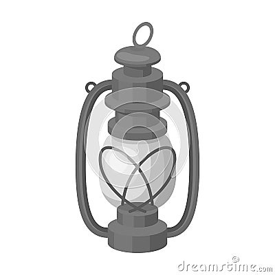 Portable kerosene lamp.African safari single icon in monochrome style vector symbol stock illustration web. Vector Illustration