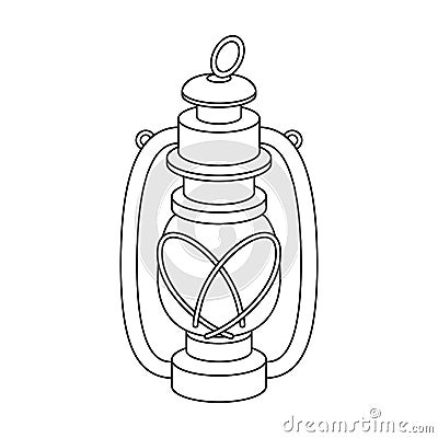 Portable kerosene lamp.African safari single icon in outline style vector symbol stock illustration web. Vector Illustration