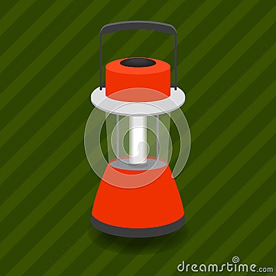 Portable lamp-lantern on a accumulator batery Vector Illustration