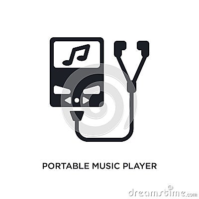 portable music player isolated icon. simple element illustration from electronic stuff fill concept icons. portable music player Vector Illustration