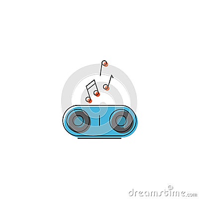 Portable music speaker vector icon symbol isolated on white background Vector Illustration