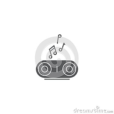 Portable music speaker vector icon symbol isolated on white background Vector Illustration