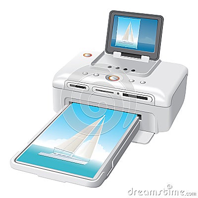 Portable photo printer Vector Illustration