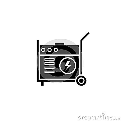 Portable power generator silhouette icon Vector Illustration