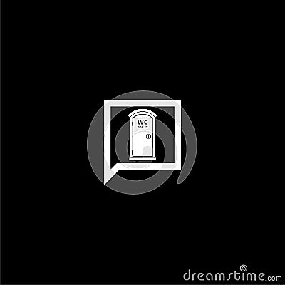 Portable public toilet icon isolated on dark background Vector Illustration