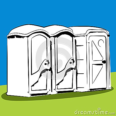 Portable Public Toilets Vector Illustration