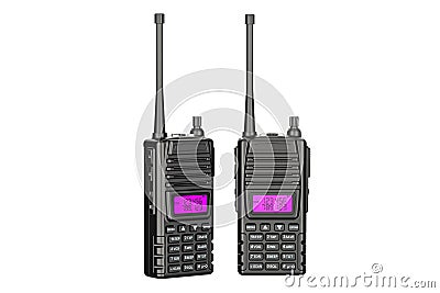 Portable radios walkie-talkie, 3D rendering Stock Photo