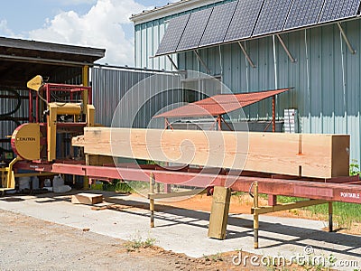 Portable Sawmill Stock Photo