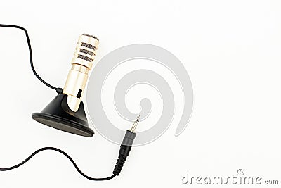 Portable stereo microphone with jack. Stock Photo