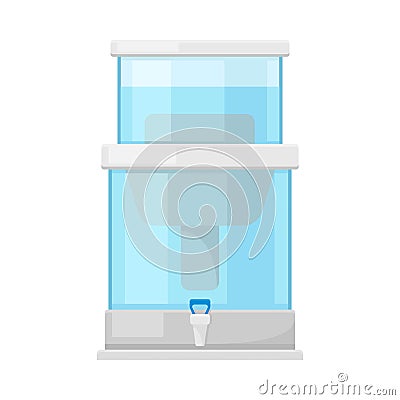 Portable Storage Container For Water With Filter System Flat Vector Illustration Vector Illustration