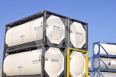 Portable storage tanks Stock Photo