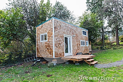 Portable and Stylish Tiny Home Stock Photo