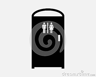 Portable Toilet Icon Public Restroom Bathroom WC Room Sanitary Hygiene Lavatory Male Female Shape Sign Symbol EPS Vector Vector Illustration
