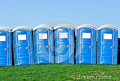 Portable toilets Stock Photo