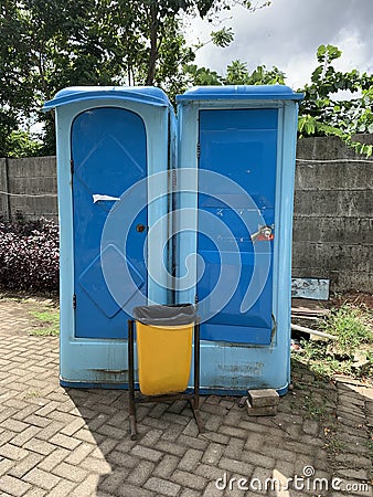 Portable toilets Stock Photo