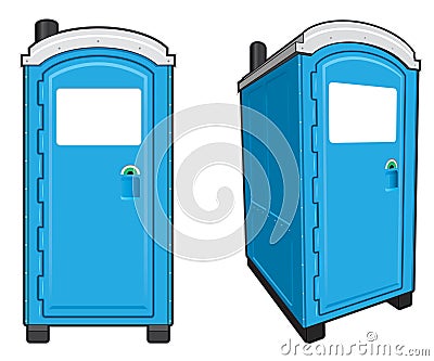 Portable Toilets Vector Illustration