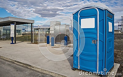 Portable toilets Stock Photo