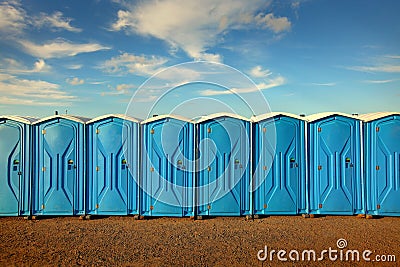 Portable toilets Stock Photo