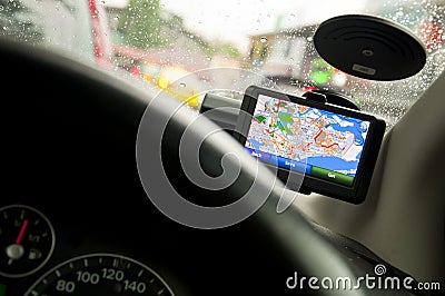 Portable In-vehicle GPS Navigation System (Ver2/2) Stock Photo