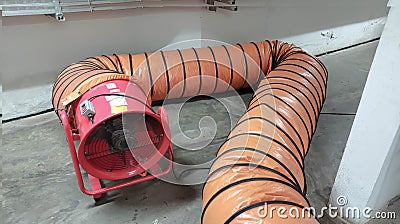 Portable Ventilation Fans and Exhaust Fans Stock Photo