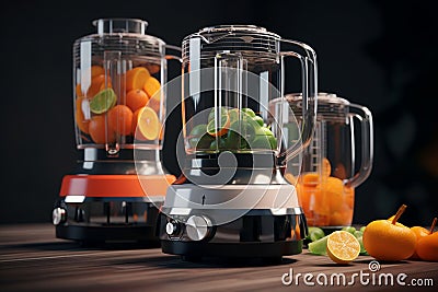 Portable and versatile food processors with multip Stock Photo