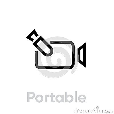 Portable video camera icon. Editable Line Vector. Vector Illustration