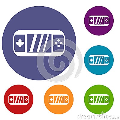 Portable video game console icons set Vector Illustration