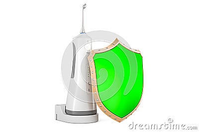 Portable water flosser with shield, 3D rendering Stock Photo