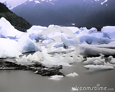 Portage Glacier outside Anchorage Alaska Stock Photo