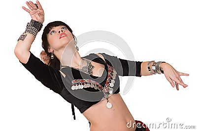 Portait of trible belly dancer. Stock Photo