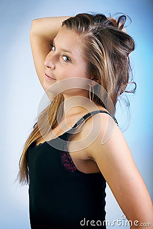 Portait young blonde girl Stock Photo