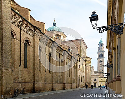 Portal of the Baptist of Baptistery of Parma Editorial Stock Photo