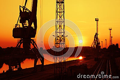 Portal crane Stock Photo