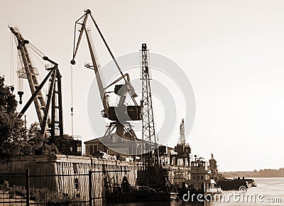 Portal Cranes. Stock Photo