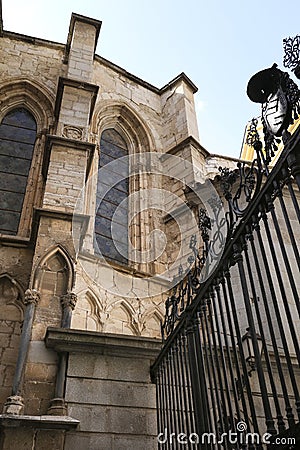 Portal of the Door of the Clock in the Cathedral of Toledo Editorial Stock Photo