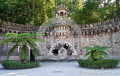 Portal of the Guardians in Quinta da Regaleira estate. Sintra. Portugal Stock Photo