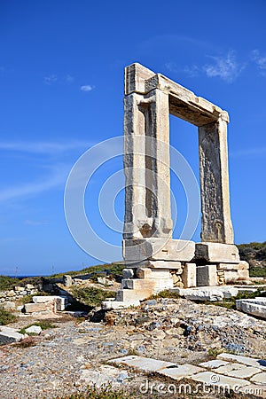 Portara of Naxos Stock Photo