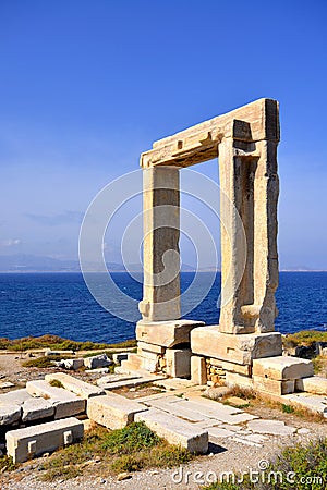 Portara, Naxos island, Greece Stock Photo