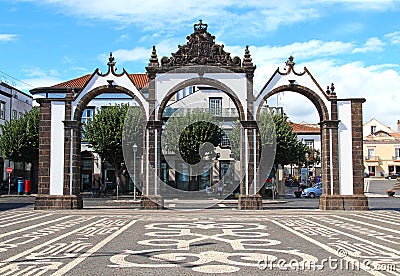 Portas da Cidade (Gates to the City), Ponta Delgada, Sao Miguel Editorial Stock Photo