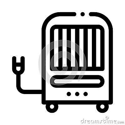 Portative Air Climate System On Rollers Vector Vector Illustration