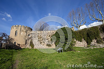The `Porte des Gaules` in the ancient roman town of Frejus Stock Photo