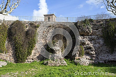 The `Porte des Gaules` in the ancient roman town of Frejus Stock Photo