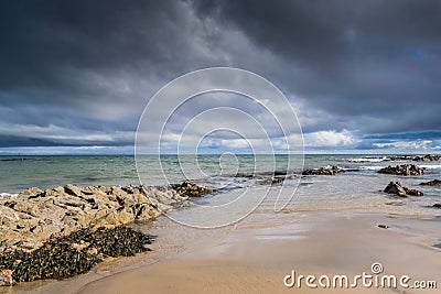 Portentous seascape. Northeast Scottish Coast. Stock Photo