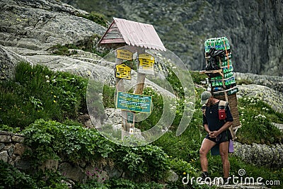 A porter in High Tatras in Slovakia Editorial Stock Photo