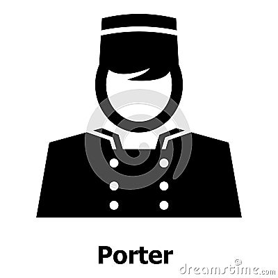 Porter icon, simple black style Vector Illustration