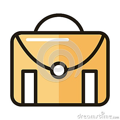 Portfolio archive internet web technology interface line and fill style icon Vector Illustration
