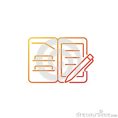 Portfolio folder gradient linear vector icon Vector Illustration
