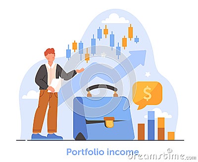 Portfolio income concept Vector Illustration