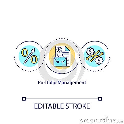 Portfolio management concept icon Vector Illustration